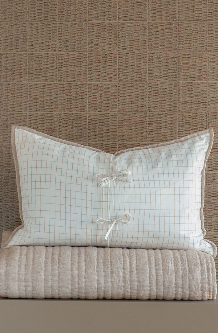Bianca Lorenne Ricamo Driftwood Bedspread | Luxury Linen Bedspread NZ image 6